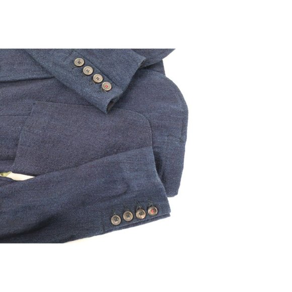 Apolis Global Citizen sport coat mens sz P three button indigo wool blend blazer - Picture 15 of 15